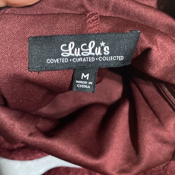 Lulus Cowl Back Lace Burgundy Maxi Gown - Picture 7 of 8